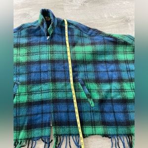 Vintage 70’s blue/green wool cape Langtry Ltd